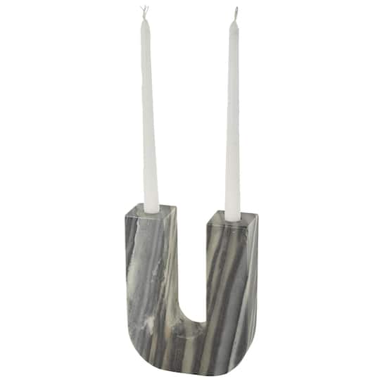 Marble Abstract U-Shaped Candle Holder